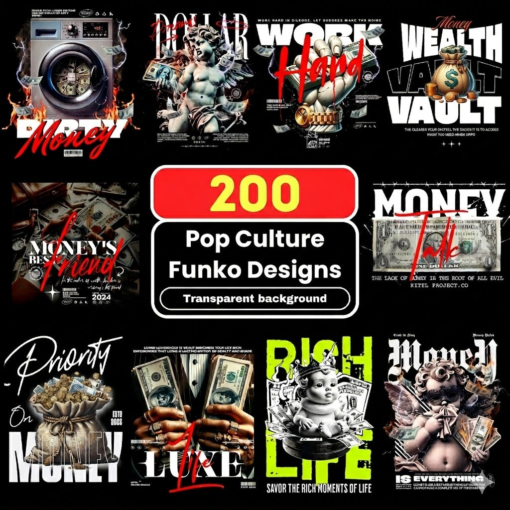 200+ Collectible Pop Art Streetwear PNG Bundle | Urban Character T-Shirt Design Pack