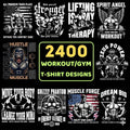 2400+ Gym & Fitness Motivation PNG Bundle | Powerful Workout T-Shirt Designs for POD Brands