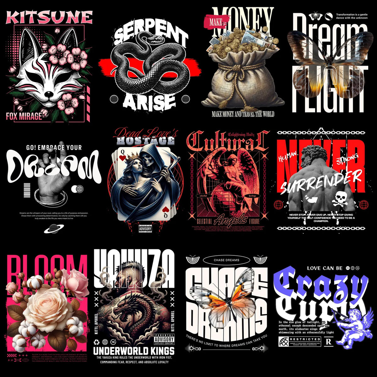 1200 Urban Streetwear PNG Collection, Trendy Tee Graphic Bundle, Hip Hop Apparel Designs, Digital Download Pack, POD T-Shirt Artwork Set, Modern Fashion Print PNGs