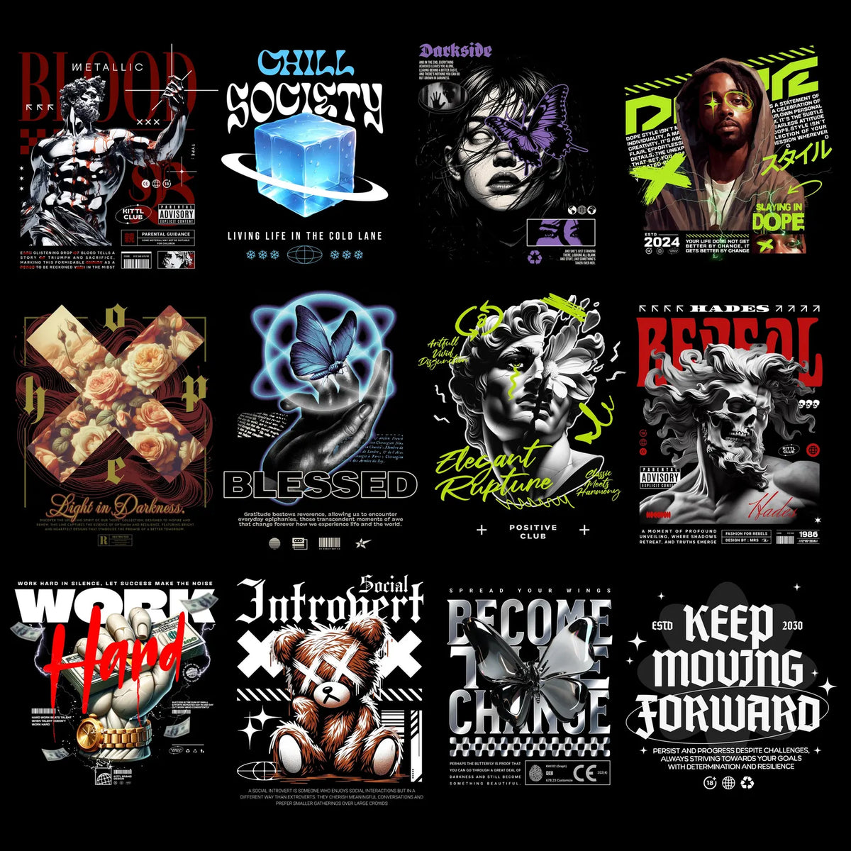 1200 Urban Streetwear PNG Collection, Trendy Tee Graphic Bundle, Hip Hop Apparel Designs, Digital Download Pack, POD T-Shirt Artwork Set, Modern Fashion Print PNGs