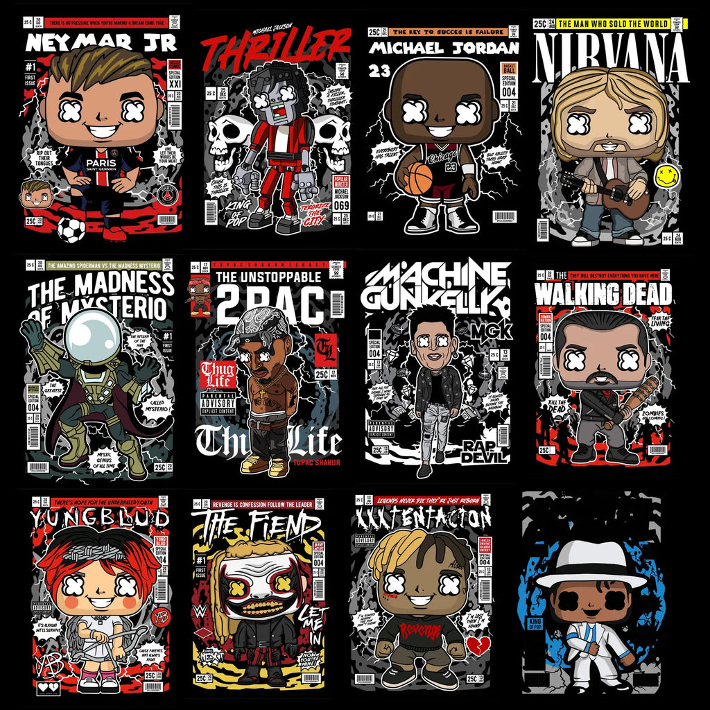 200+ Collectible Pop Art Streetwear PNG Bundle | Urban Character T-Shirt Design Pack