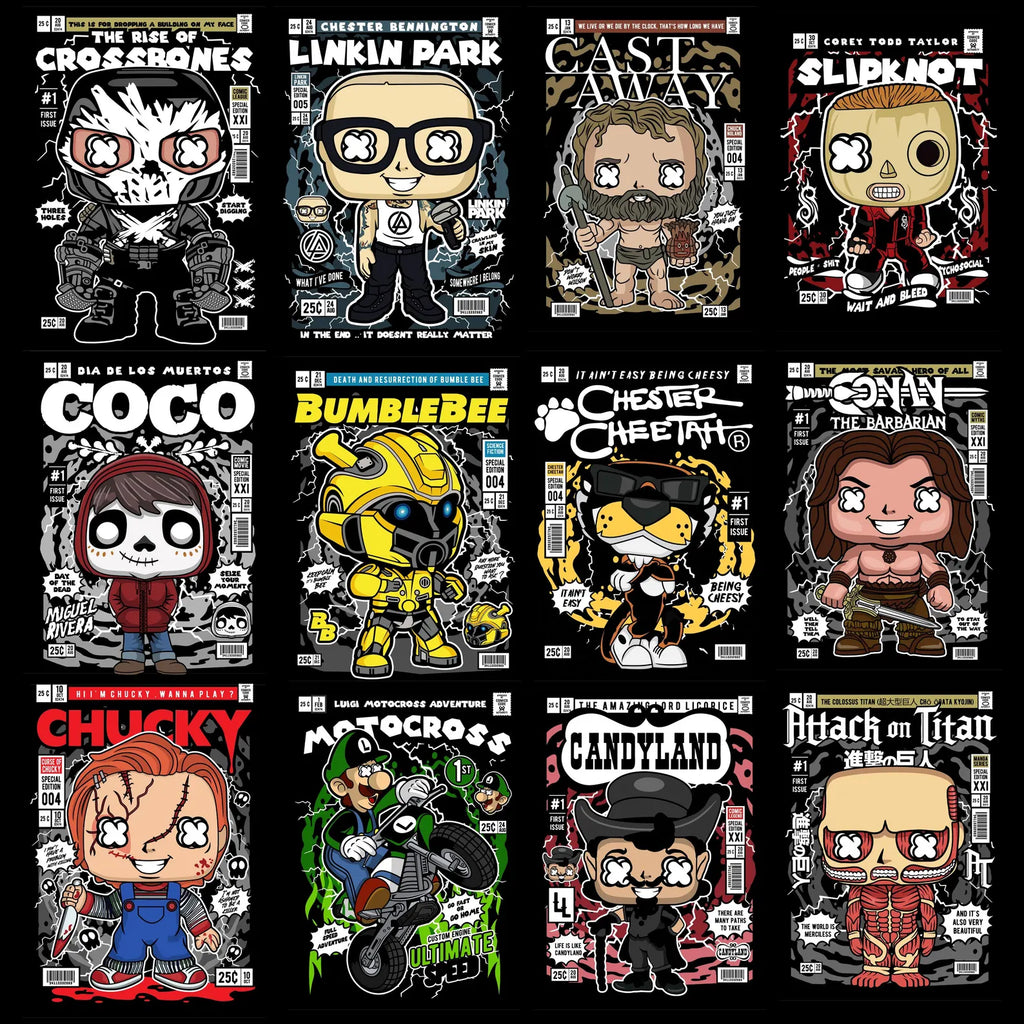 200+ Collectible Pop Art Streetwear PNG Bundle | Urban Character T-Shirt Design Pack