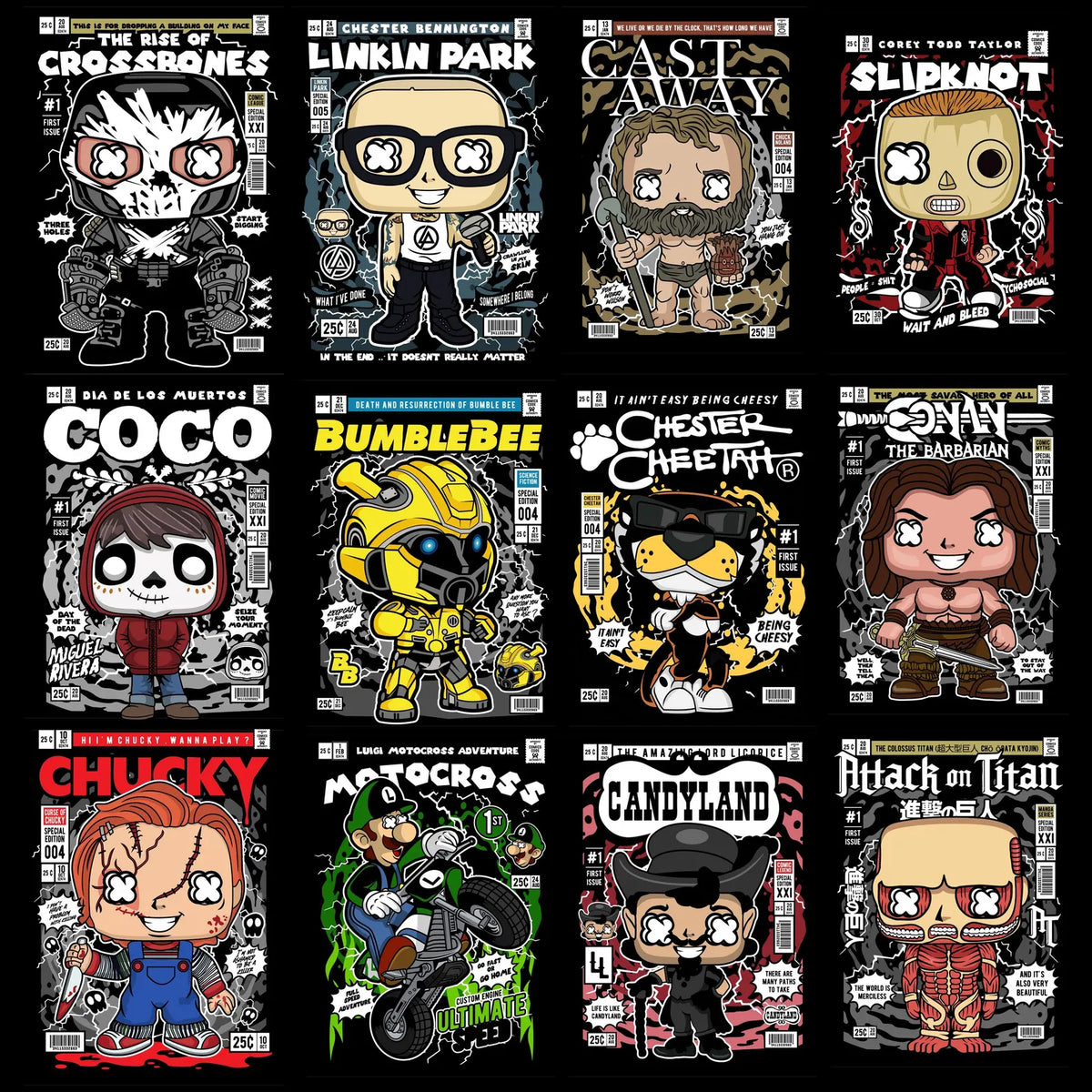 200+ Collectible Pop Art Streetwear PNG Bundle | Urban Character T-Shirt Design Pack