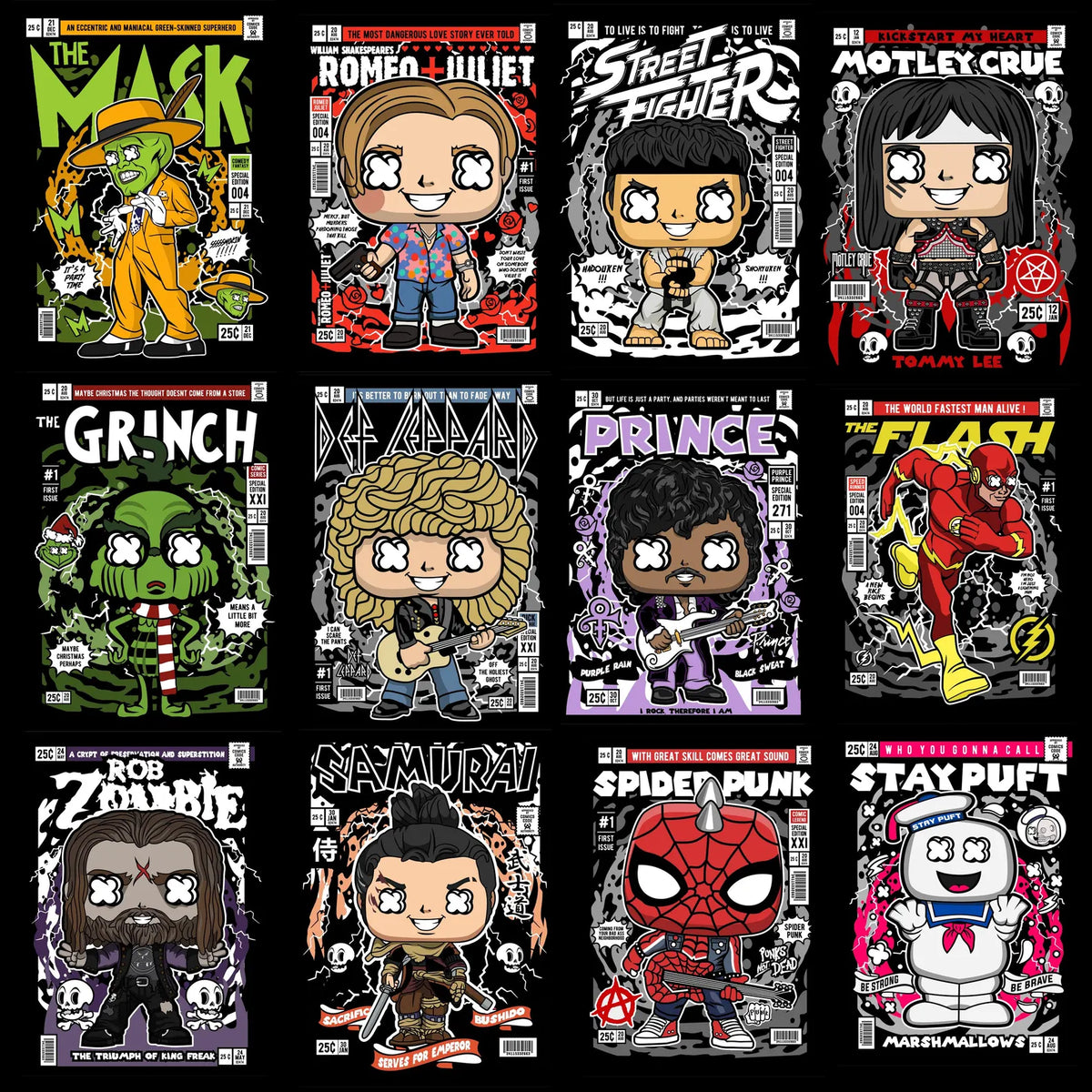 200+ Collectible Pop Art Streetwear PNG Bundle | Urban Character T-Shirt Design Pack